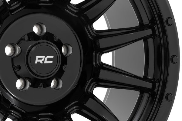 Rough Country 90 Series Wheel | One-Piece | Gloss Black | 18x9 | 6x5.5 | -12mm